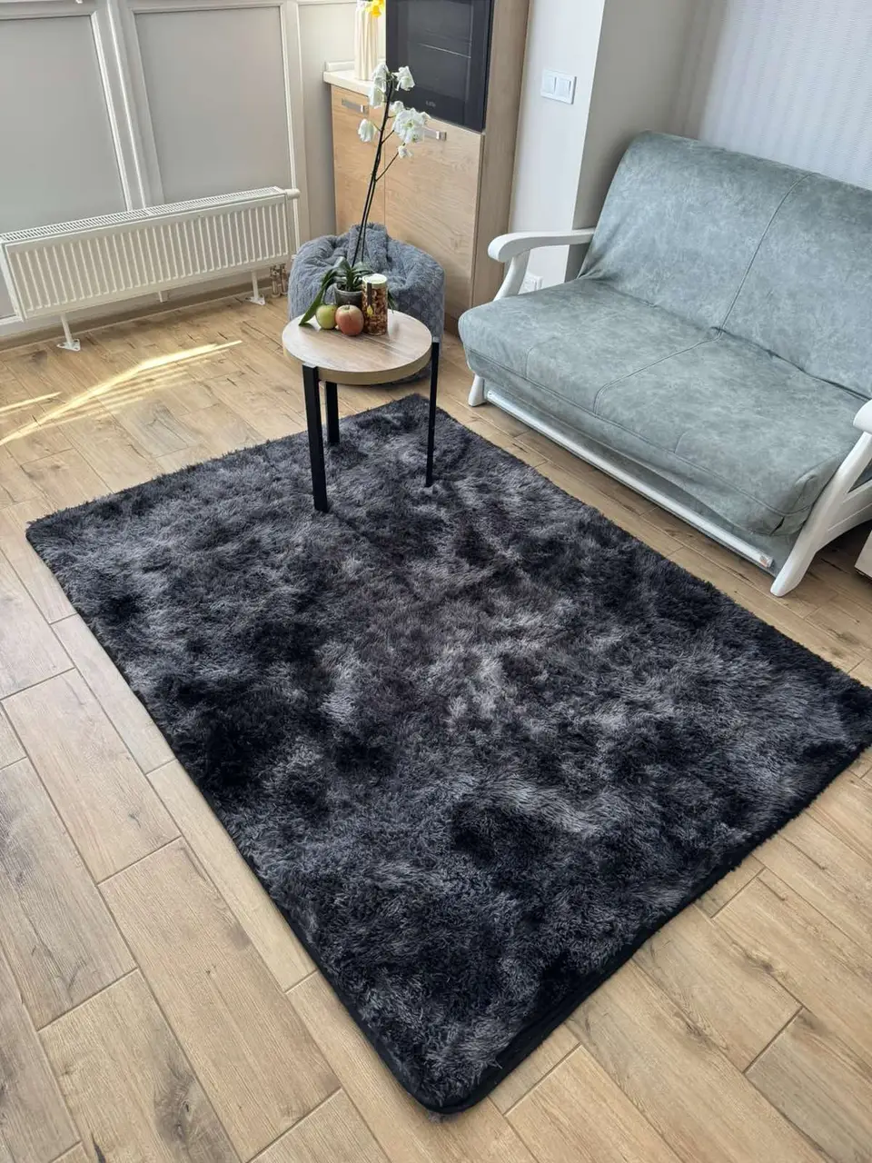 Килим чорний-мрамор |150/200см| 