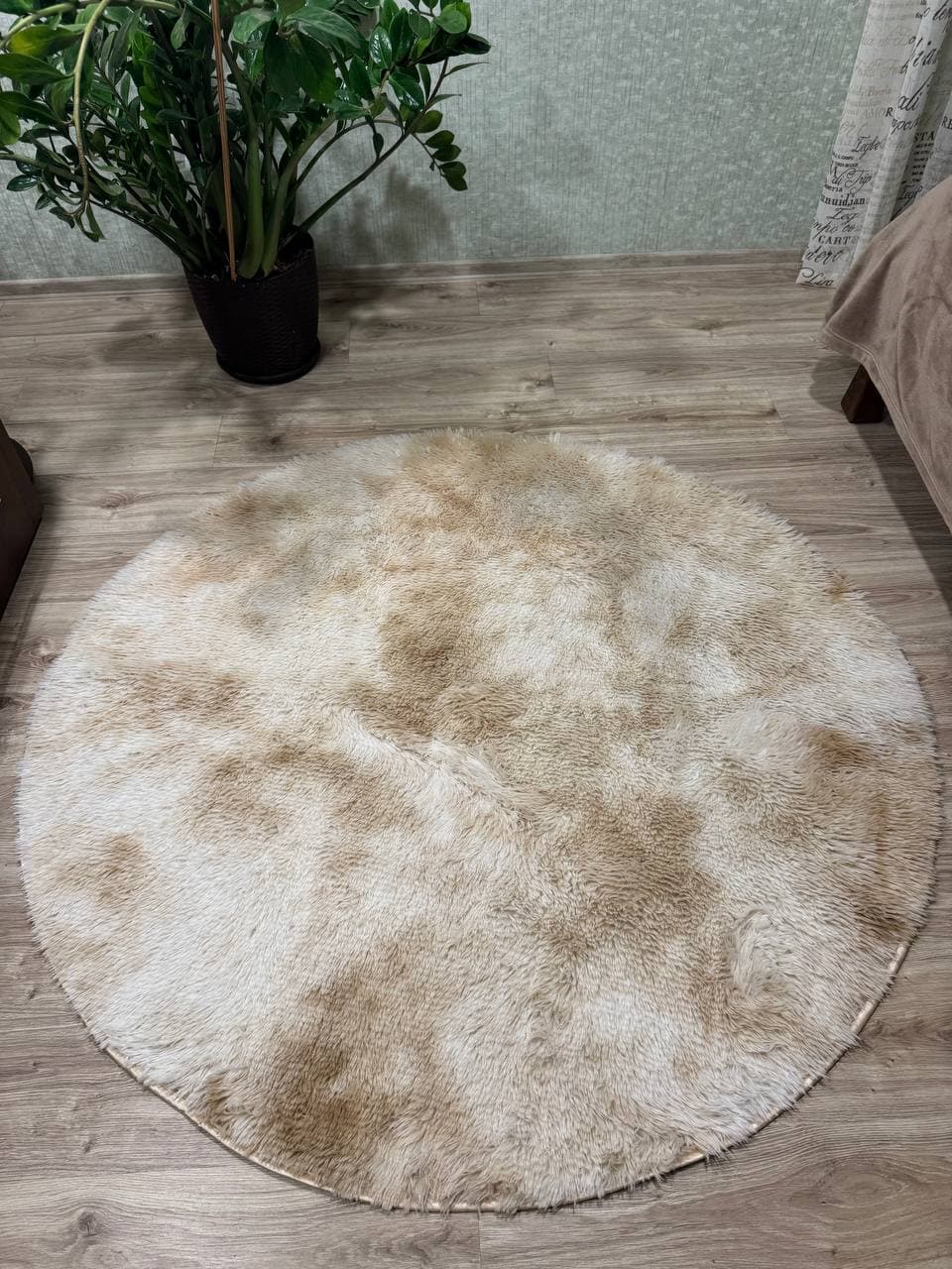 Килим персик-мрамор |Діаметр 150 см| 