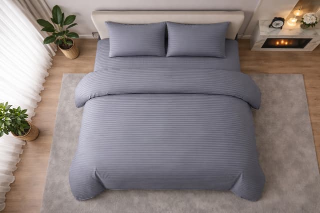 Комплект постільної білизни сатин світло-сірий фото 1