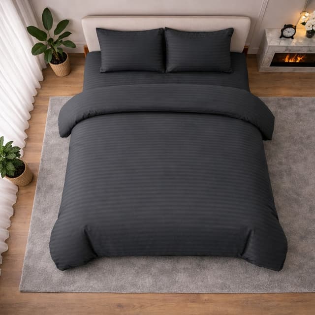 Комплект постільної білизни сатин графіт фото 2