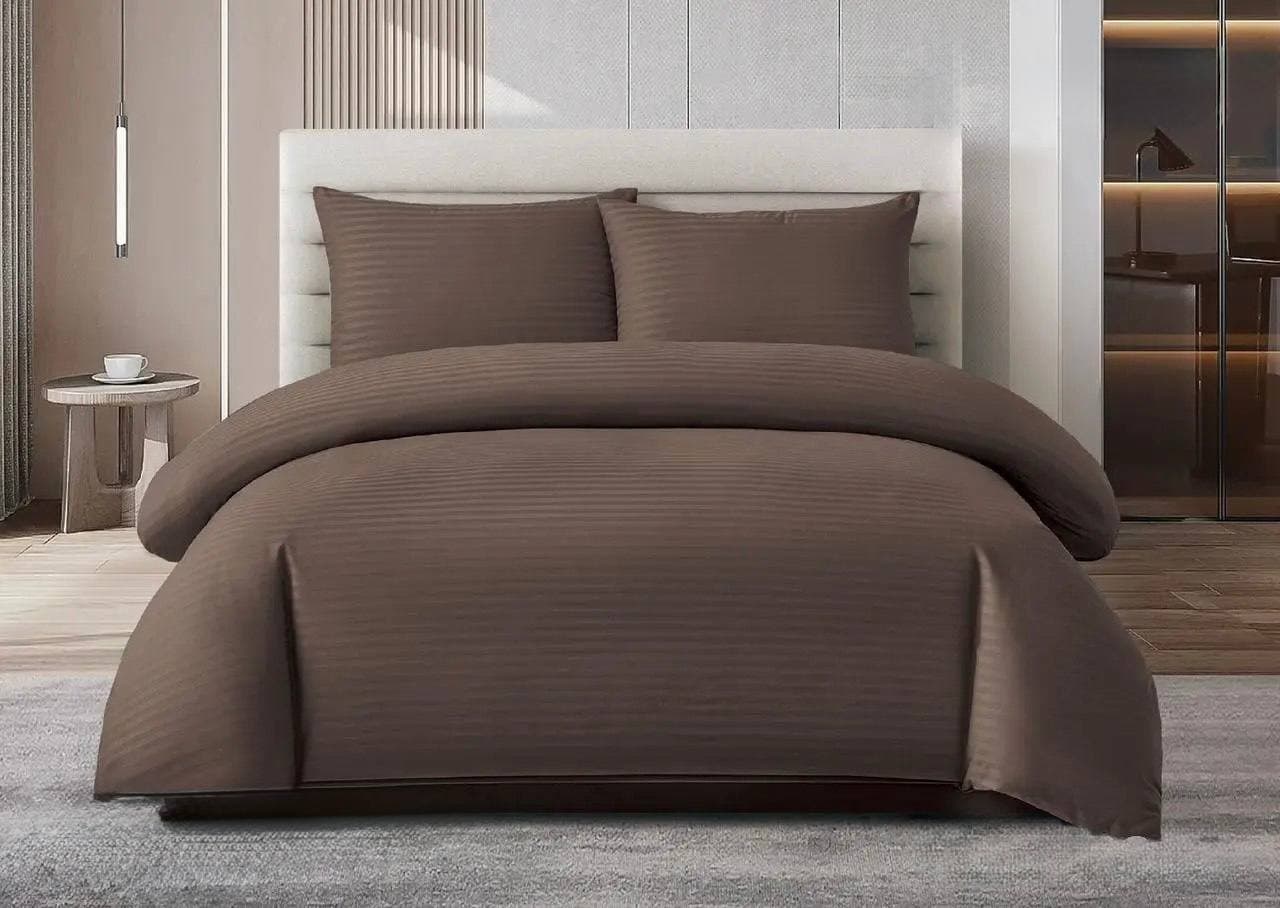 Комплект постільної білизни сатин коричневий