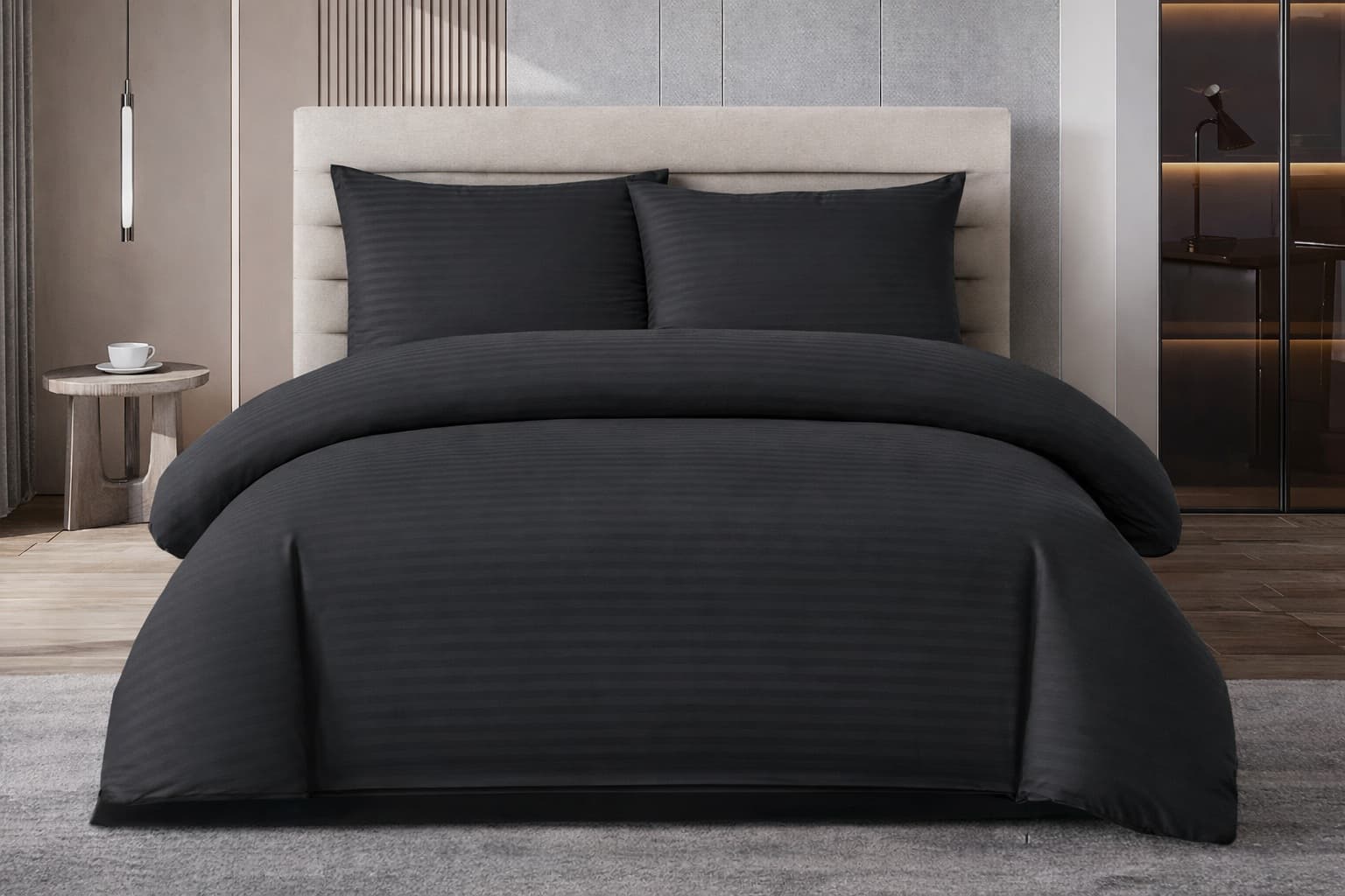 Комплект постільної білизни сатин графіт